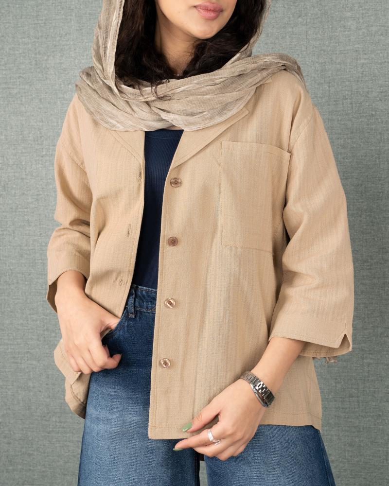 شومیز لینن نسکافه ای کد 23850