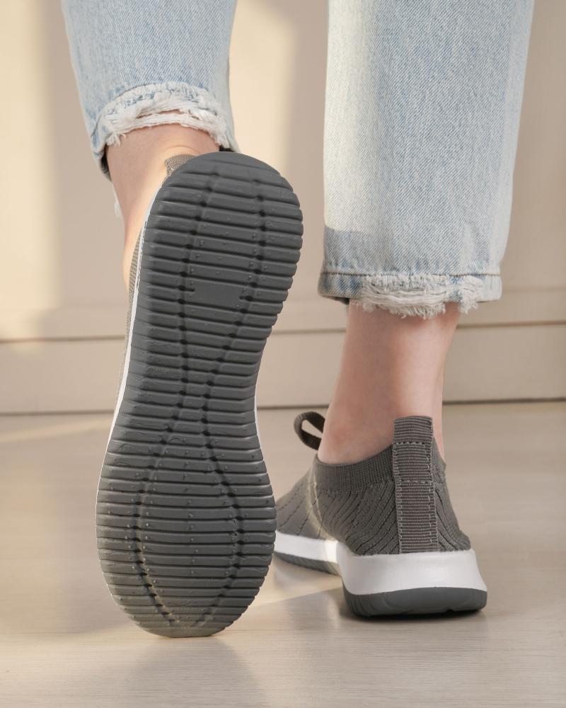 کفش زنانه جورابی طوسی کد 26347