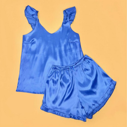 لباس خواب آبی کاربنی کد 3777