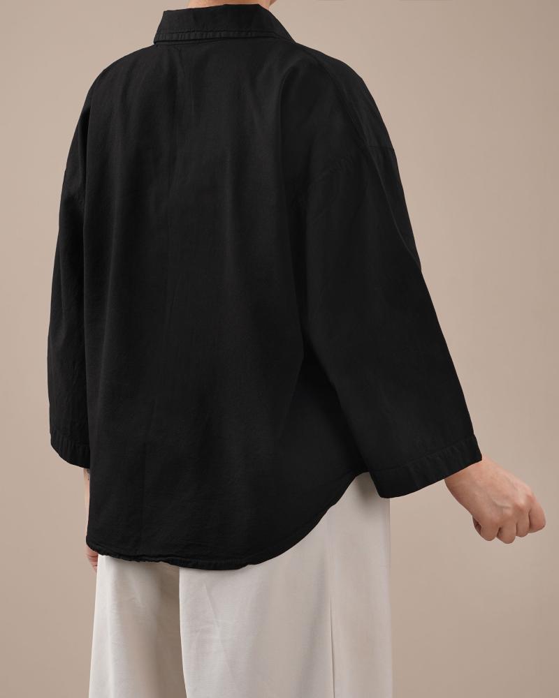 شومیز تک جیب مشکی کد 29895