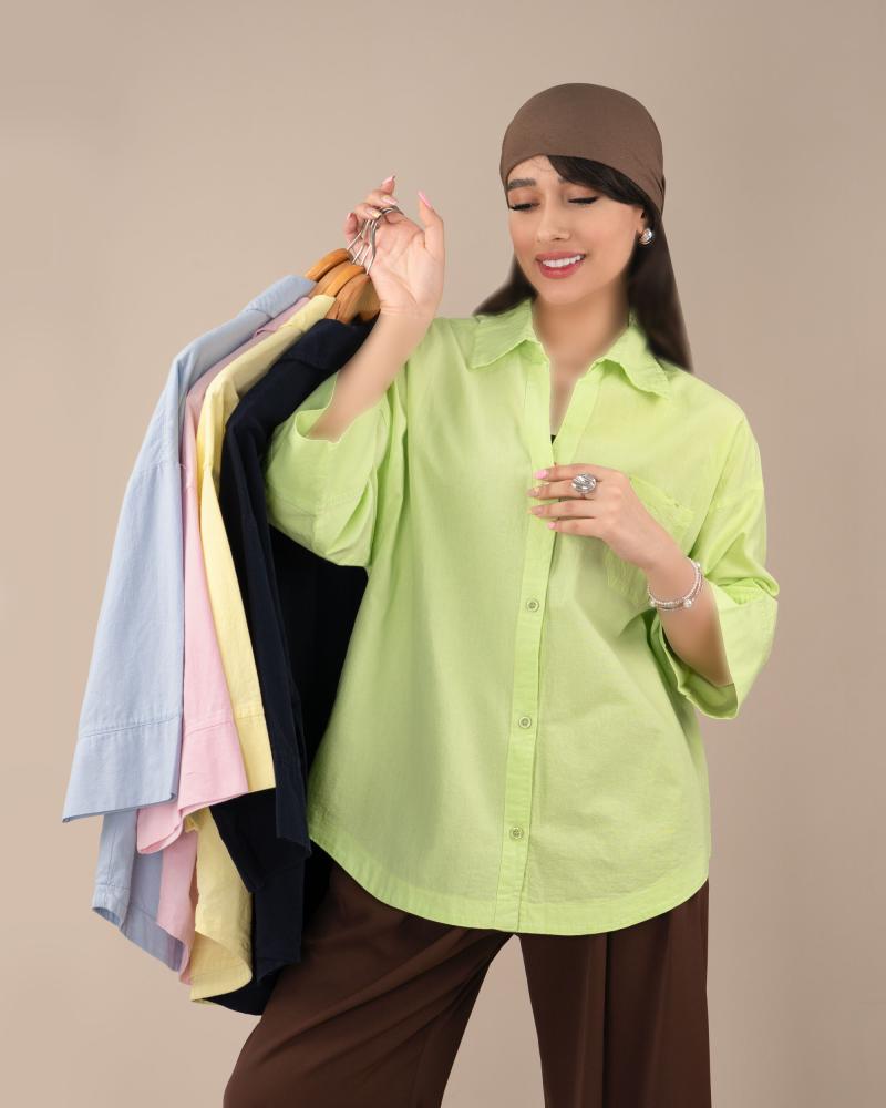 شومیز لینن گندم کد 30249