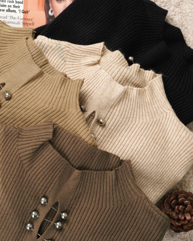 بلوز بافت یقه ایستاده ساده کد 26218