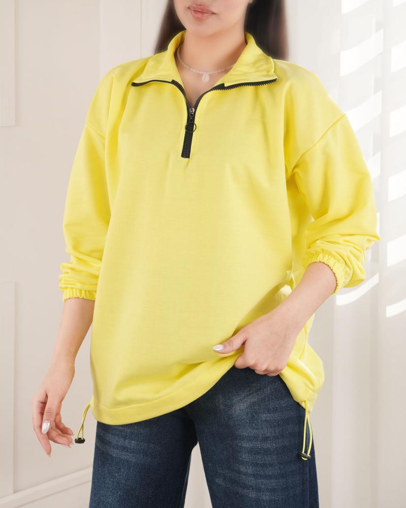 دورس نیم زیپ زرد کد 27048