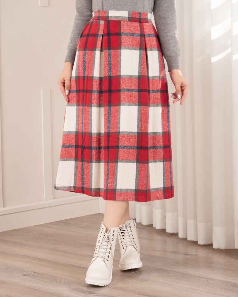 دامن چهارخونه قرمز کد 27102