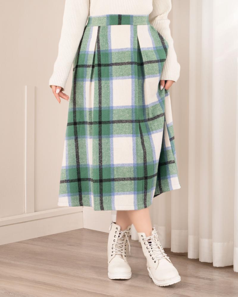 دامن پشمی سبز کد 27101