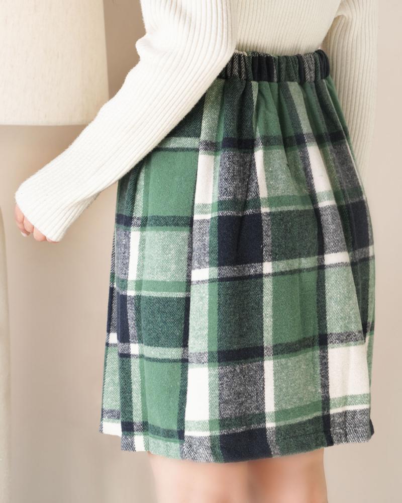 دامن چهارخونه سبز کد 27112