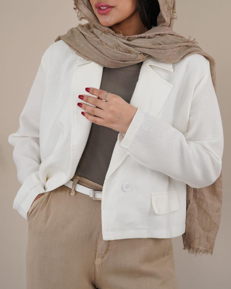 کت کراپ سفید مهتا کد 24370