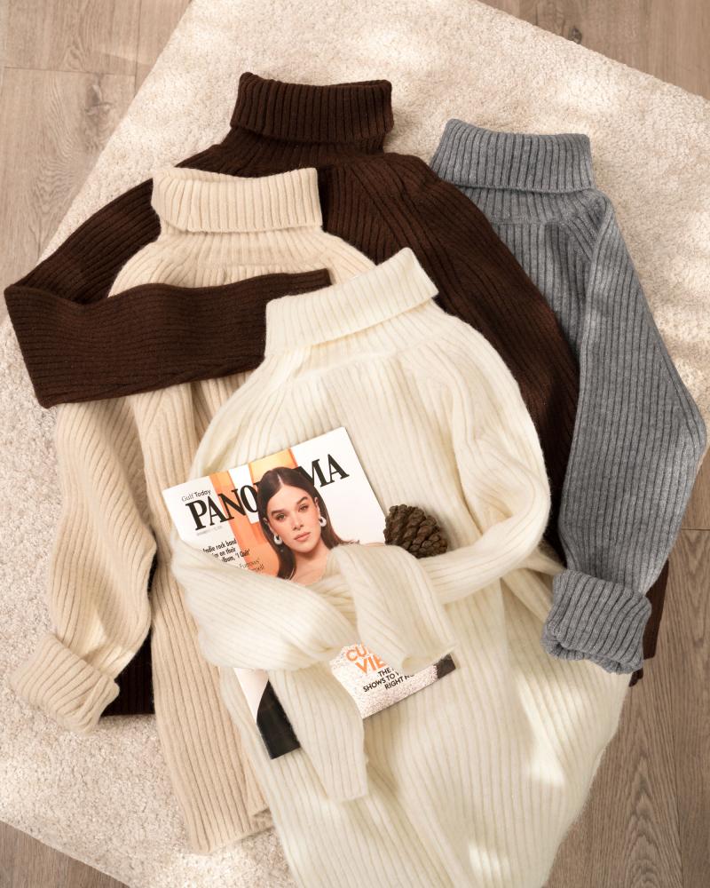 بلوز بافت ساده یقه اسکی کد 26236