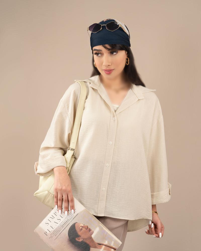 شومیز اسلپ استخونی کد 30308