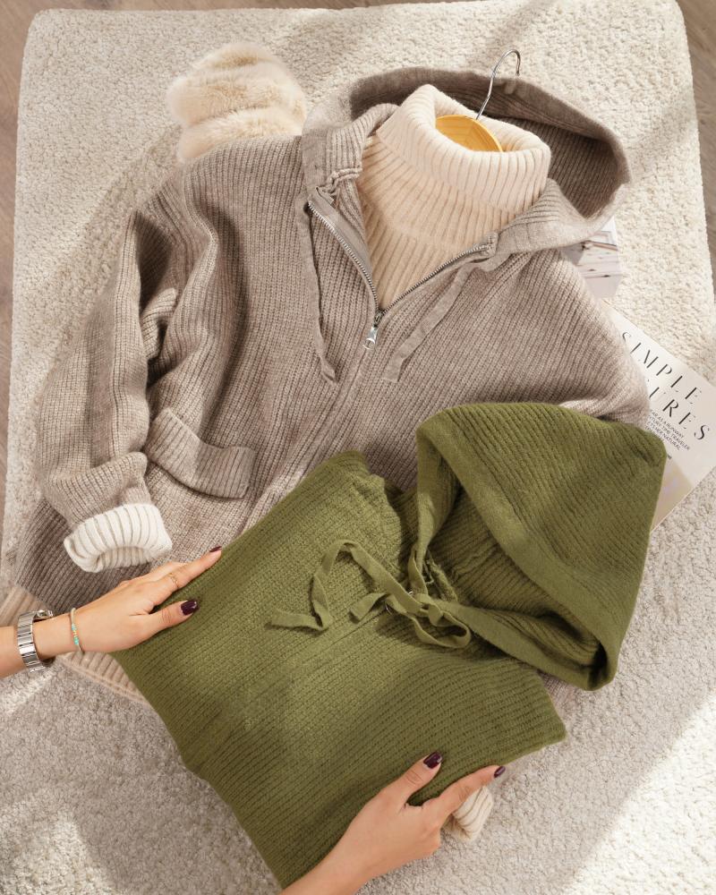 سویشرت بافت کلاه دار کد 26235