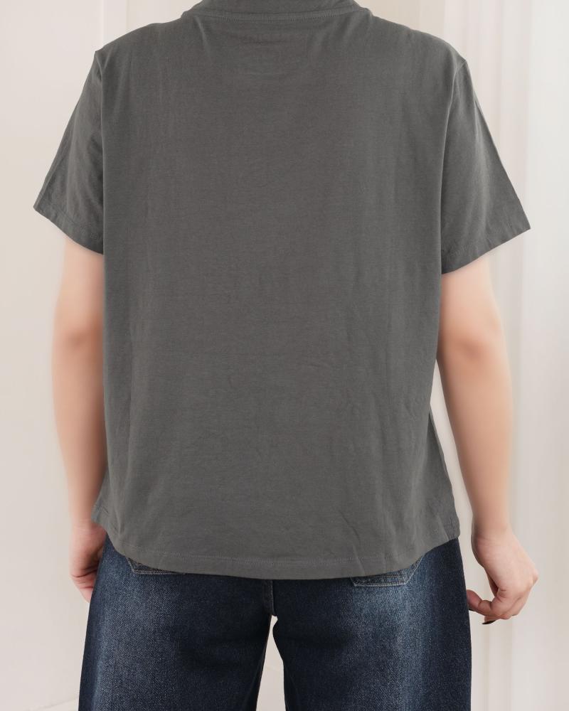 تیشرت ساده طوسی کد 27150