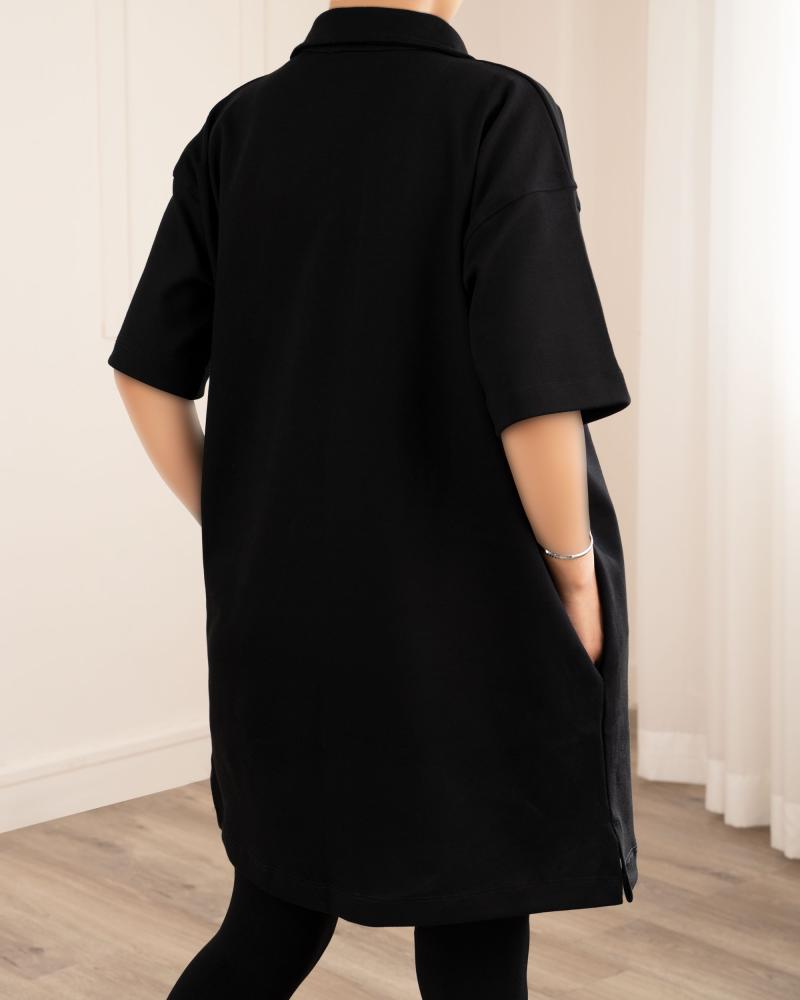 پیراهن اسپرت پاییزه مشکی کد 26276