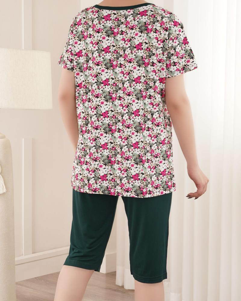 ست تیشرت شلوارک ویسکوز کد 27191