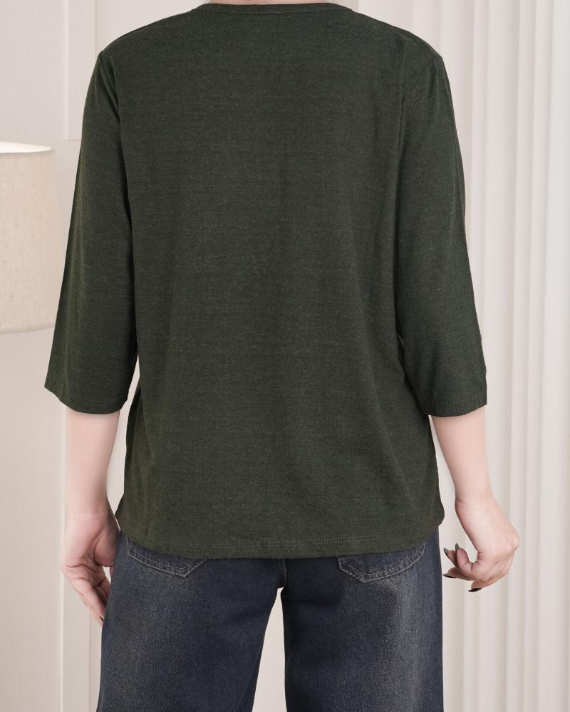 بلوز راحتی آستین سه ربع کد 27187