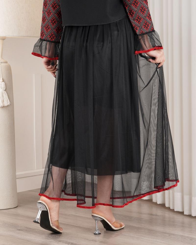 دامن توری مشکی کد 27250