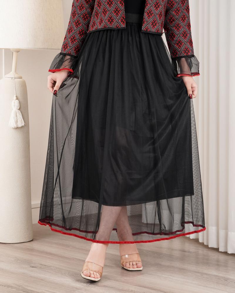 دامن توری مشکی کد 27250