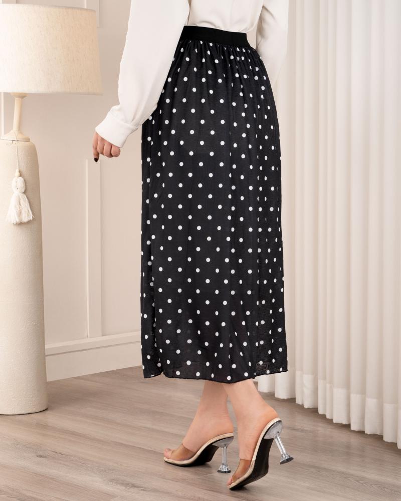 دامن خالدار مشکی کد 27204