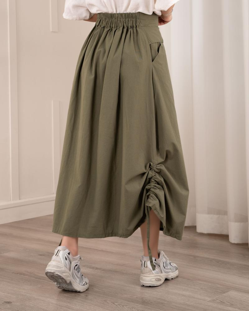 دامن لینن سبز کد 26317