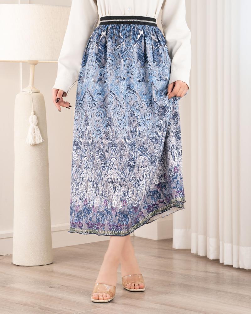 دامن طرحدار آستردار کد 27207