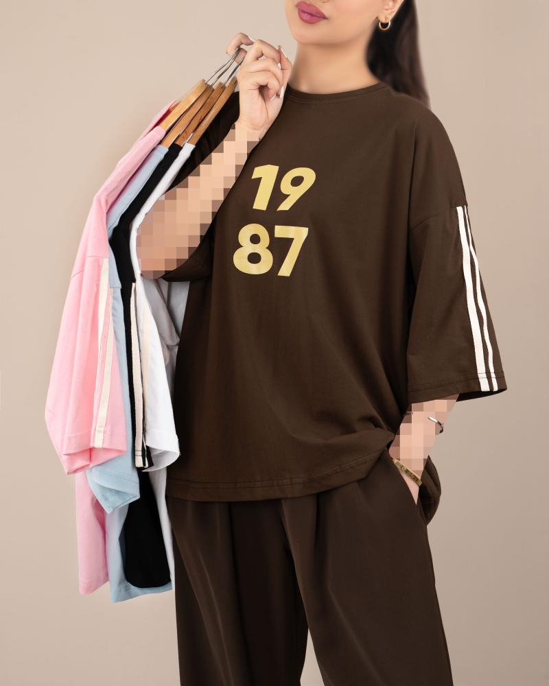 تیشرت باکسی طرح 1987 کد 29251
