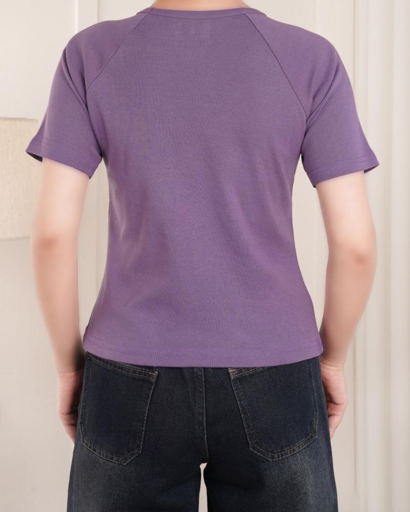 تیشرت ساده آستین رگلان کد 27210
