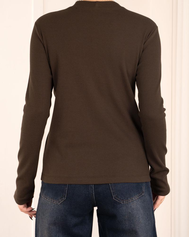 بلوز کبریتی یقه گرد کد 27245