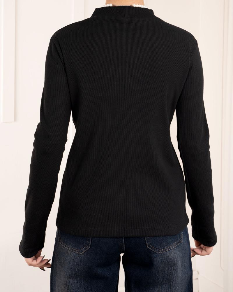 بلوز کبریتی یقه 3 سانت کد 27248