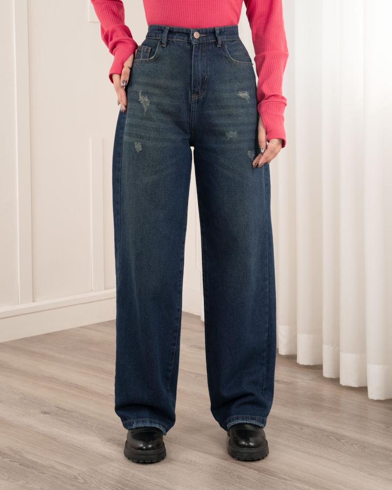 شلوار جین نیم بگ روشنک کد 40358