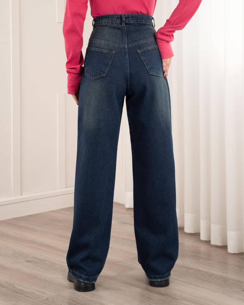 شلوار جین نیم بگ روشنک کد 40358