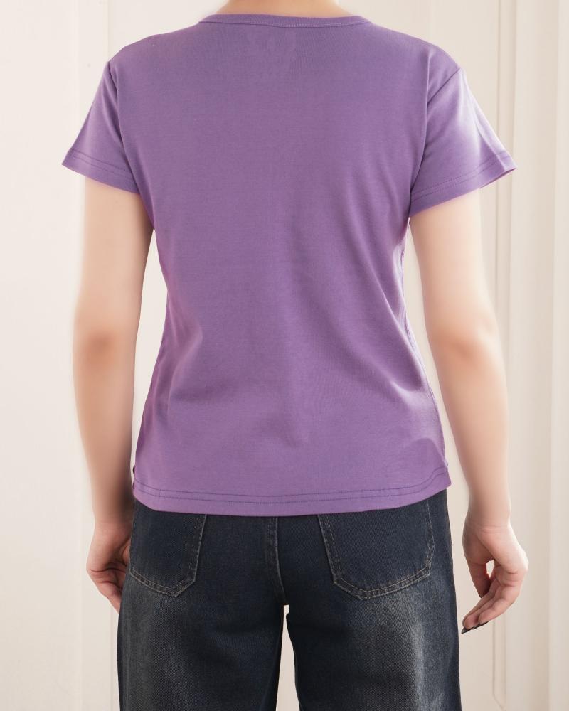 تیشرت ساده رنگی 3 دکمه کد 27215