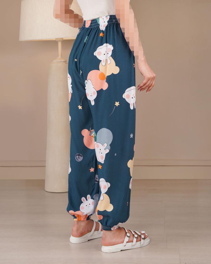 شلوار نخی میکس گندم کد 29267