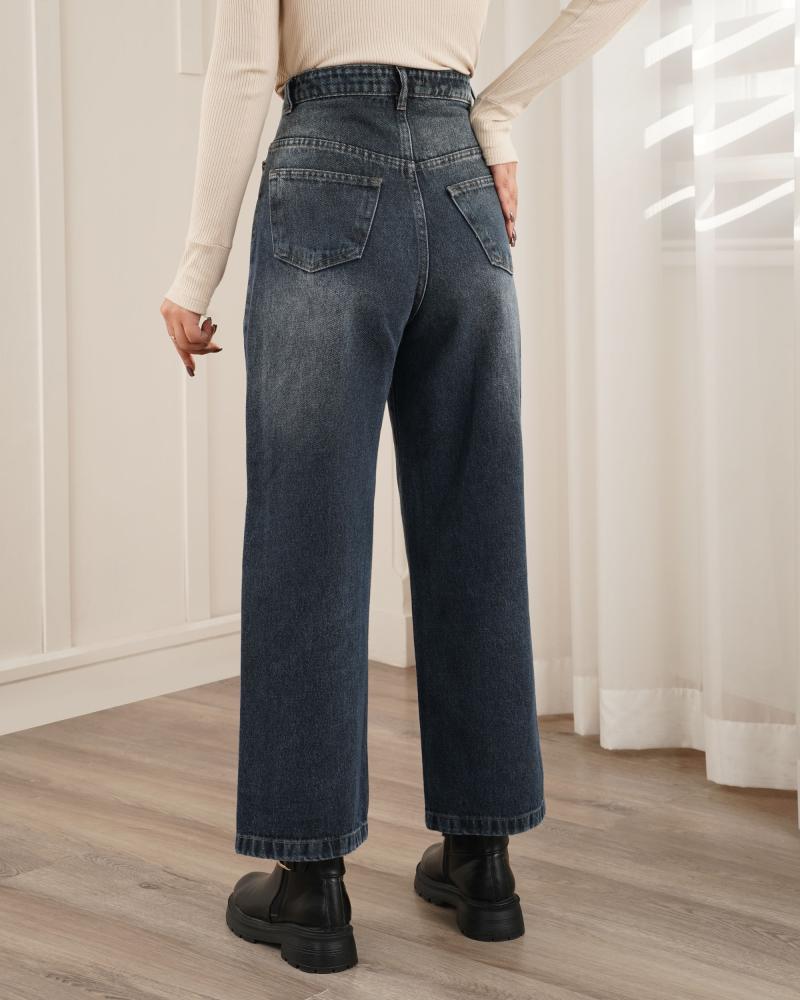 شلوار جین واید لگ ناژین کد 40344