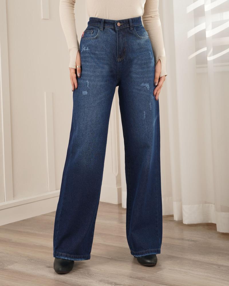 شلوار جین نیم بگ پانیدا کد 40359