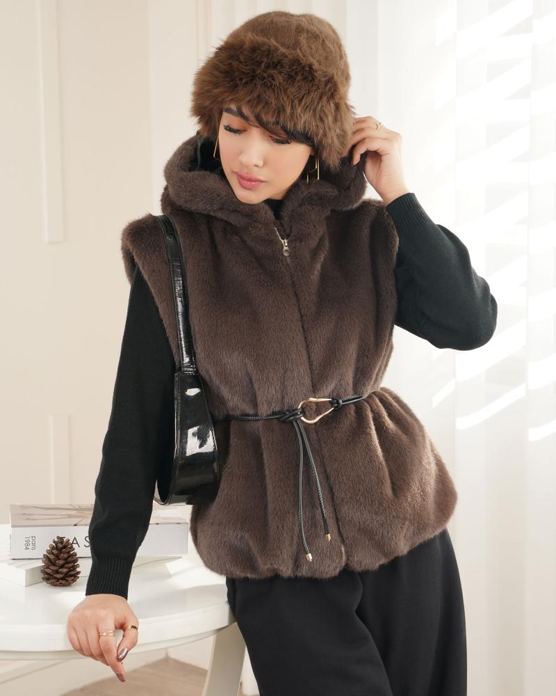 وست خز کلاه دار کد 26374