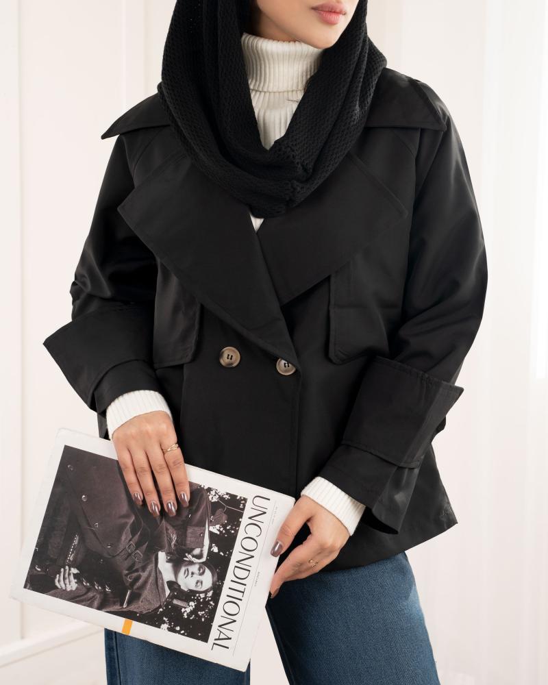 ترنچ کت مشکی پالیز کد 26403