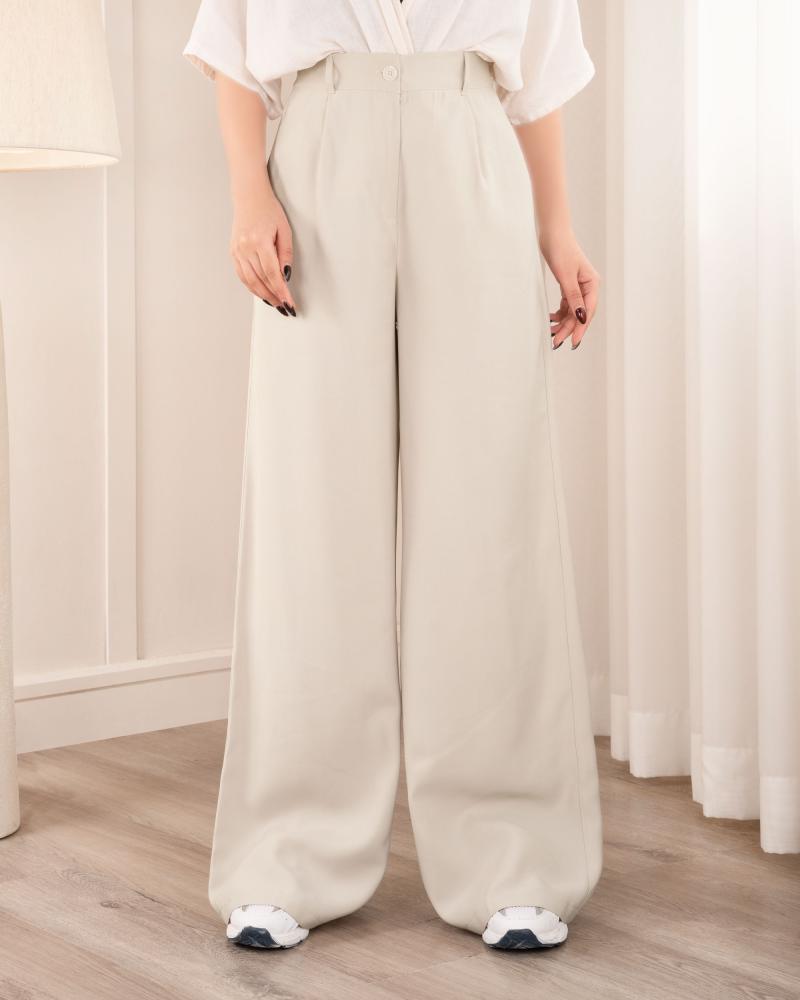 شلوار بگ سیلک استخونی کد 27416