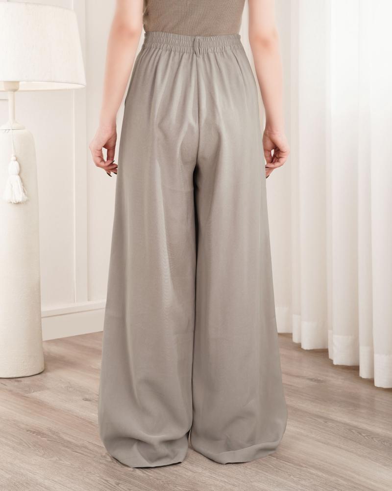 شلوار بگ سیلک خاکی کد 27421