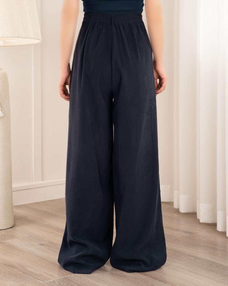 شلوار سیلک سرمه ای کد 27418