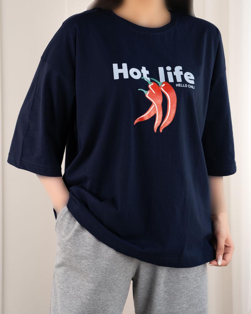 تیشرت باکسی Hot life کد 29376