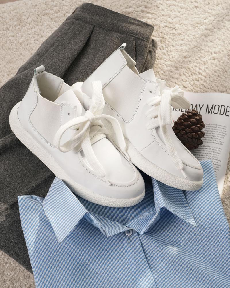 نیم بوت سفید بغل کش کد 26442