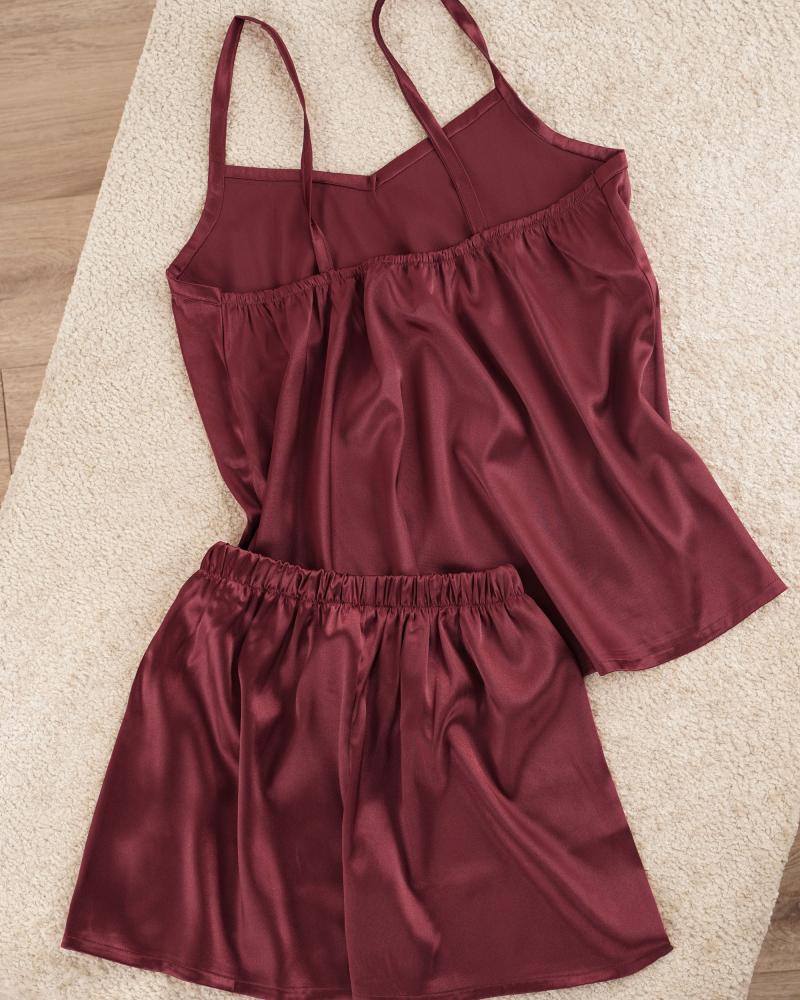 لباس خواب ساتن ساده کد 26445