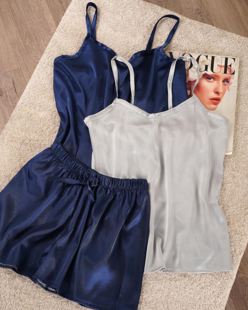 لباس خواب ساتن ساده کد 26445