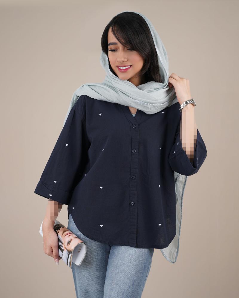 شومیز لینن قلبی یلدا کد 29439