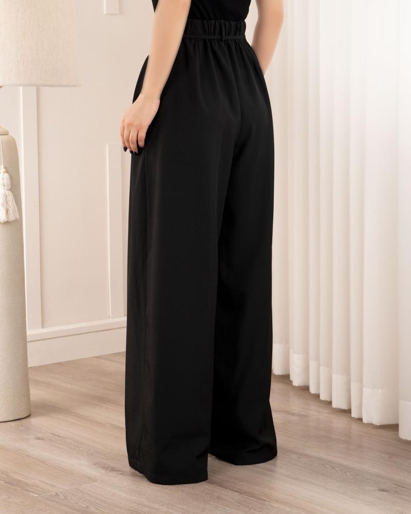 شلوار بگ پیله ای مشکی ( قد 110 ) کد 27446