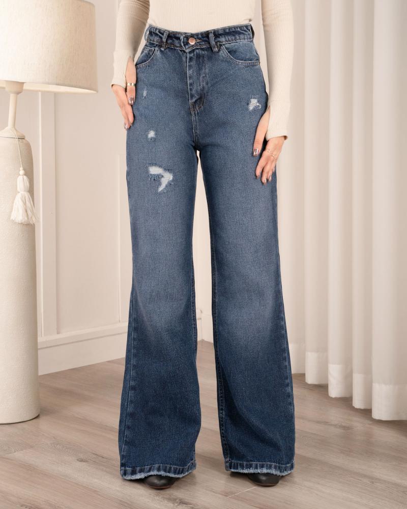 شلوار جین نیم بگ محیا کد 40473