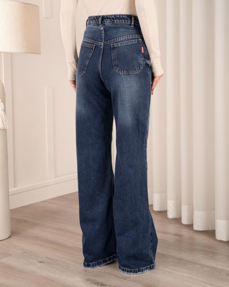 شلوار جین نیم بگ محیا کد 40473