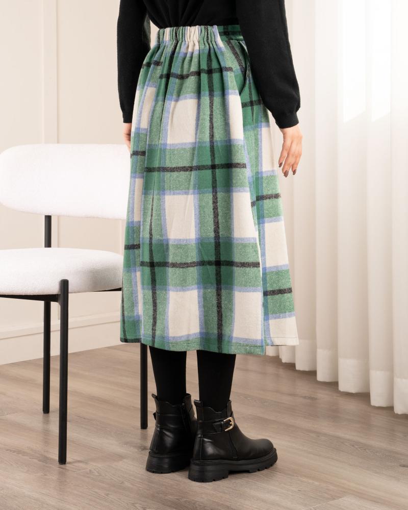 دامن پشمی چهارخونه کد 26492