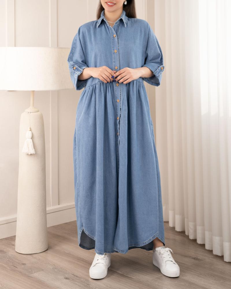 پیراهن مانتویی جین آنیک کد 27468