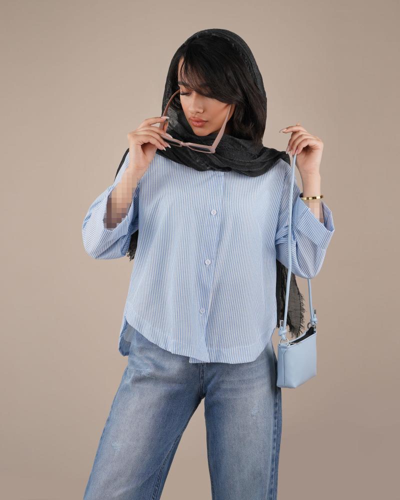 شومیز راه راه کتی کد 29577