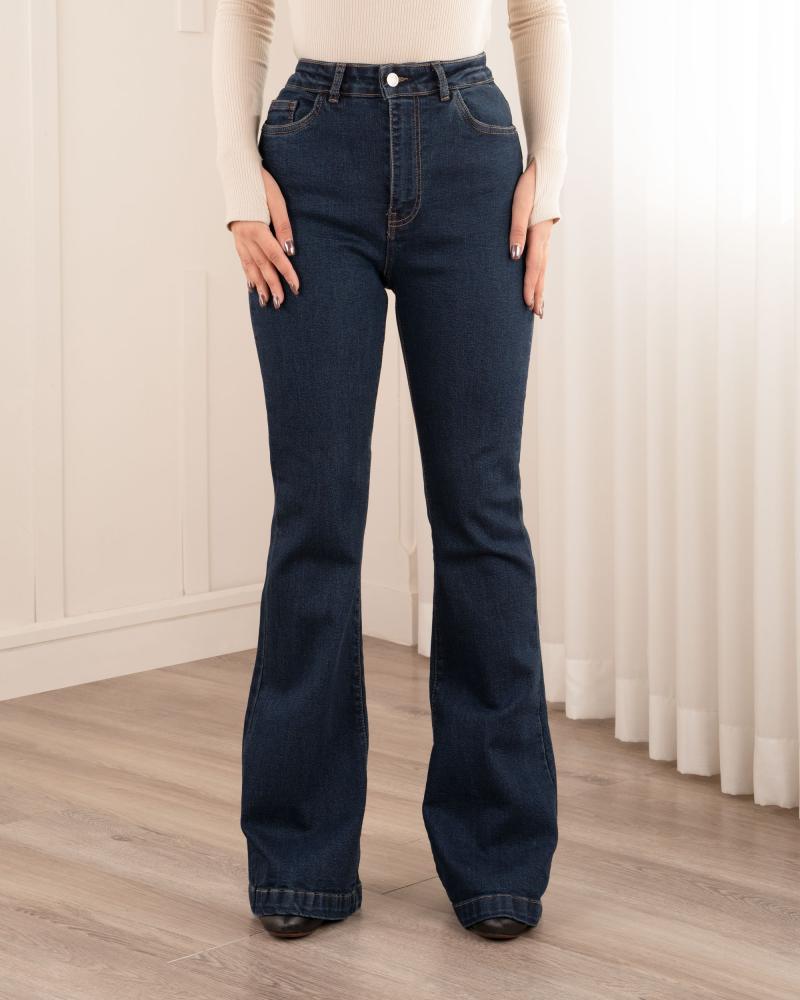 شلوار جین بوت کات سرمه ای کد 12157